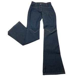 Vintage NEW Benetton Jeans Flare Size 42 Dark Wash Long Size 6 US